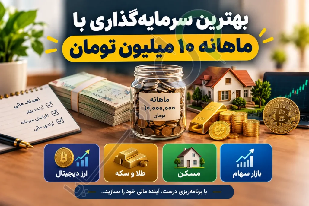 بهترین سرمایه‌گذاری با ماهانه ۱۰ میلیون تومان؛ راهنمای کامل