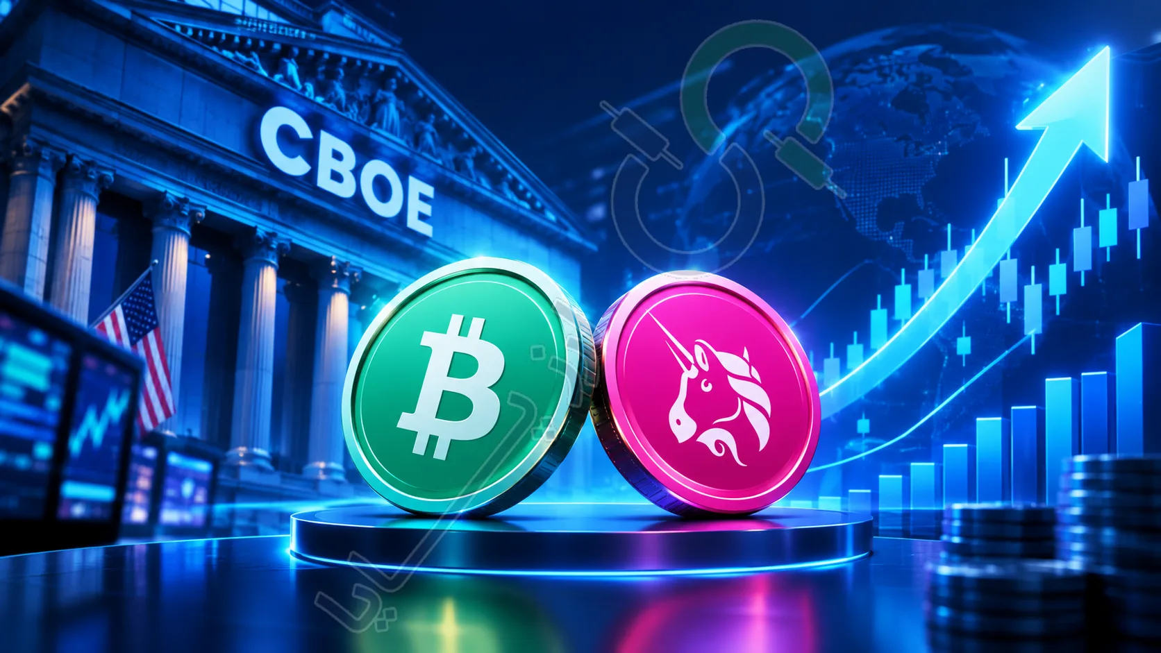 بزرگ‌ترین بورس مشتقات جهان به‌ سراغ بیت‌کوین کش و یونی‌سواپ رفت؛ جهش دو رقمی قیمت‌ها