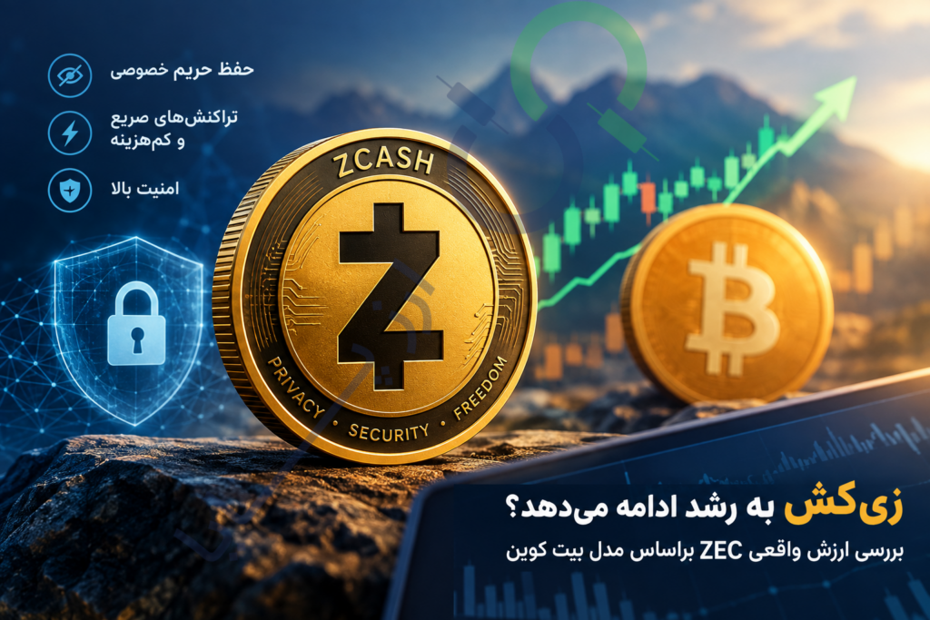 زی‌کش به رشد ادامه می‌دهد؟ بررسی ارزش واقعی ZEC براساس مدل بیت کوین
