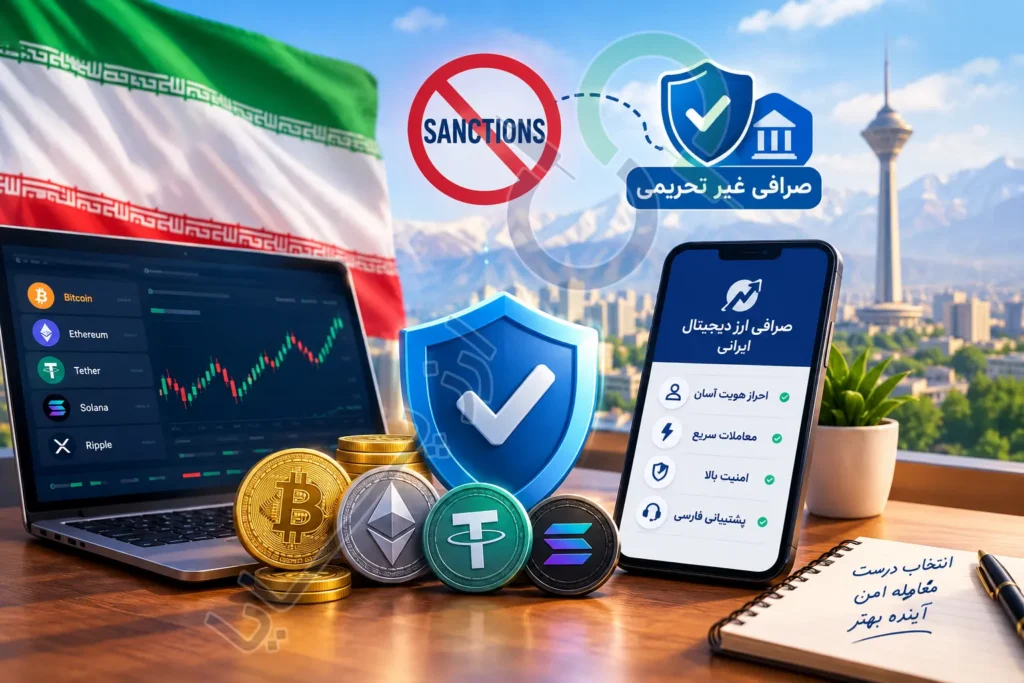 کدام صرافی ارز دیجیتال ایرانی تحریم نیست؟ | کدام صرافی ارز دیجیتال ایرانی تحریم نیست؛ راهنمای کامل