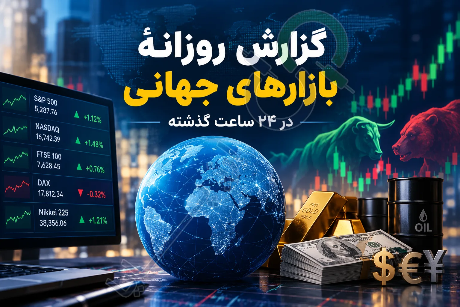 گزارش مختصر بازارهای جهانی در ۲۴ ساعت گذشته (۸ مهر ۱۴۰۵)