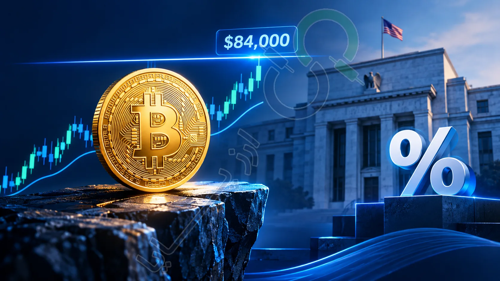 بیت‌کوین در آستانه مقاومت ۸۴ هزار دلاری؛ بازار در انتظار تعیین تکلیف نرخ بهره