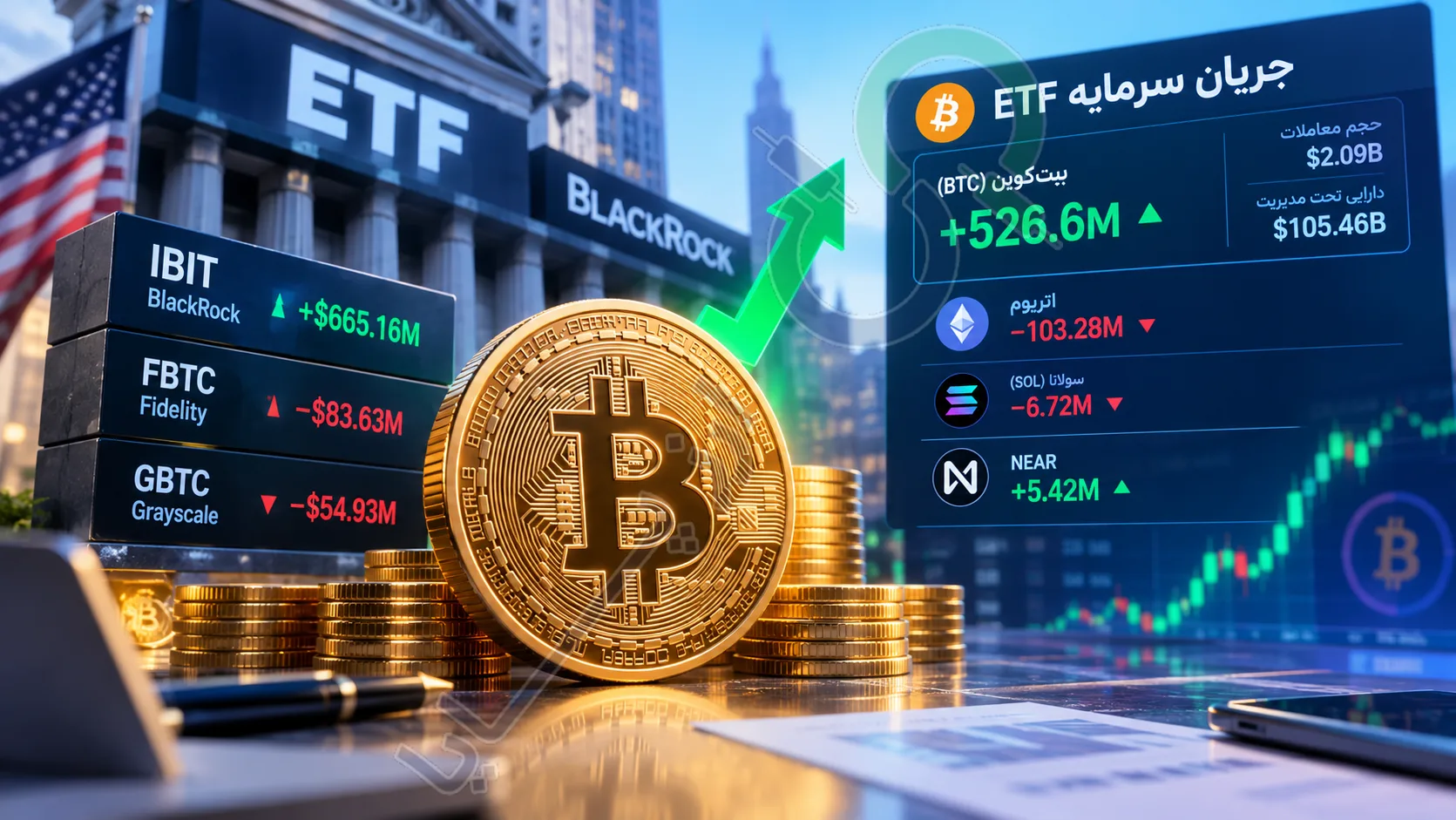سرمایه نهادی به بیت‌کوین برگشت؛ ETFها در یک روز ۵۲۷ میلیون دلار جذب کردند!